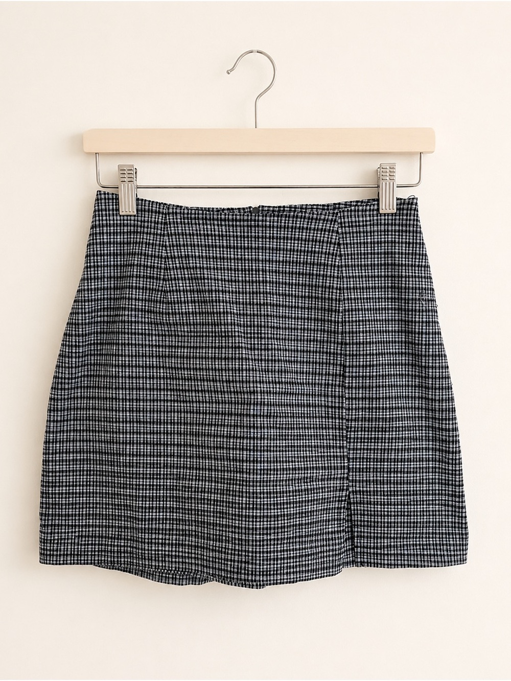 Plaid Mini Skort in Black & White - Women's Casual A-Line